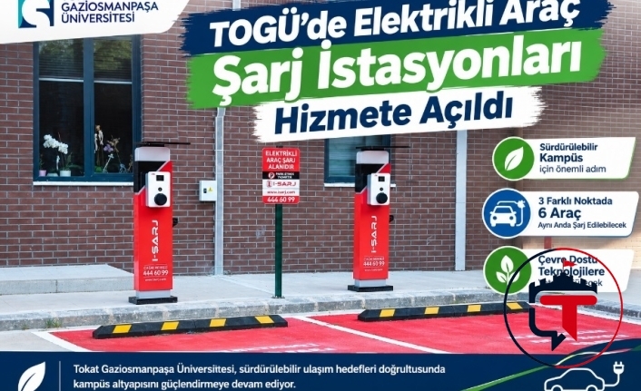 TOGÜ’de Elektrikli Araç Şarj İstasyonları Hizmete Açıldı