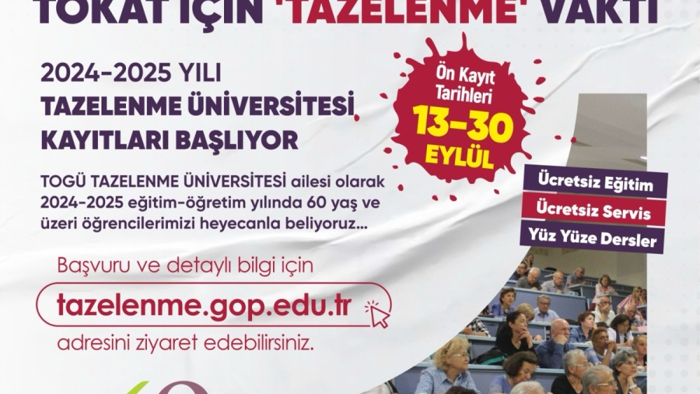 TOKAT İÇİN " TAZELENME" VAKTİ